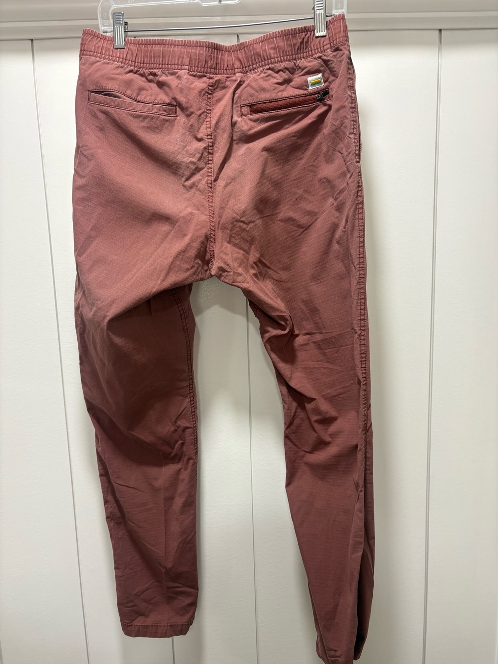 Vuori Pants Women M Terracotta Pink Ripstop Stretch Cotton Drawstring Hike - Picture 3 of 6